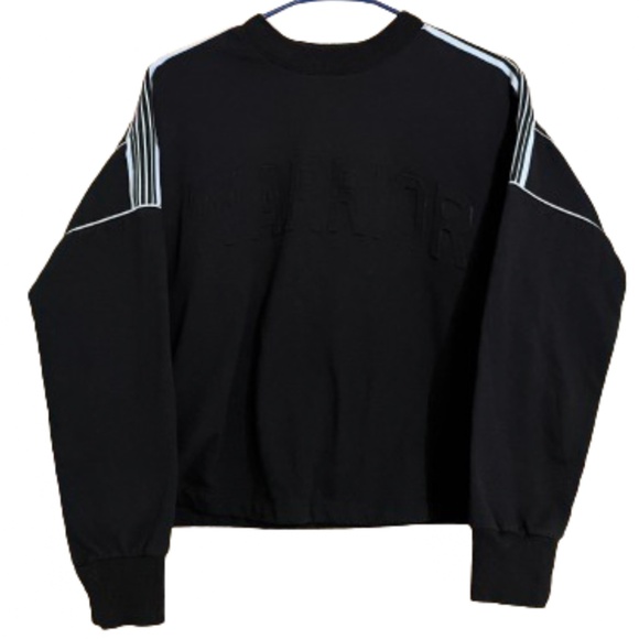 Women’s/Big Girls’ Black “WARRIOR” Long Sleeve Top w/ White Trim Sz 7-9 - Picture 3 of 8